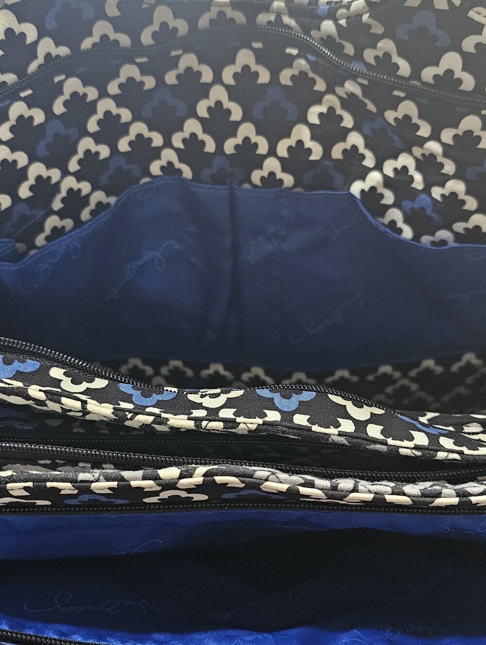 Vera Bradley Canterbury Cobalt Large Organizational Tote EUC Laptop Travel Bag - Picture 9 of 10